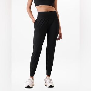 Athleta Salutation Joggers in Black; High Rise with Pockets